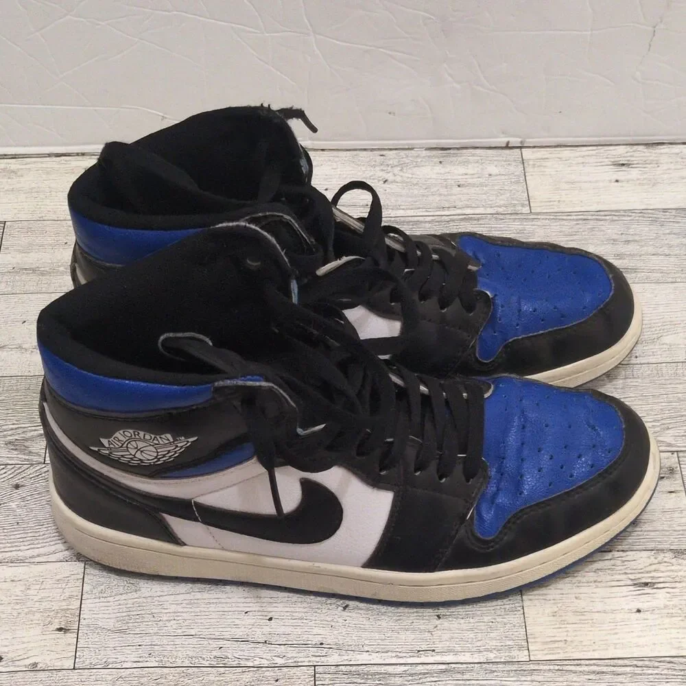 Jordan Air Jordan 1 Men’s High Top Sneakers Black/Blue/White 9.5 Mens 575441-041